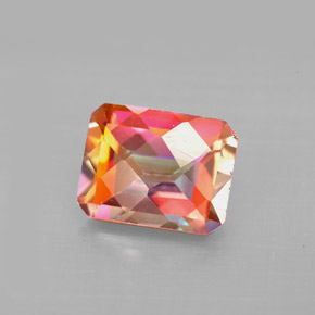 Topaze azotic multicolore naturelle taille émeraude, 2,56 ct, VS