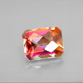 Topaze azotic multicolore naturelle taille émeraude, 2,88 ct, VVS-VS