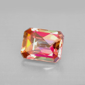 Topaze azotic multicolore naturelle taille émeraude, 2,88 ct, VVS-VS