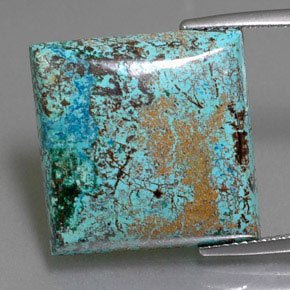 Azurite bleue naturelle carré, 18,13 ct, opaque