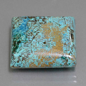 Azurite bleue naturelle carré, 18,13 ct, opaque