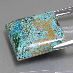 Azurite bleue naturelle carré, 18,13 ct, opaque
