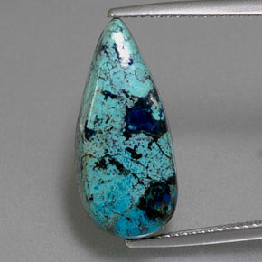 Azurite Bleu multicolore naturelle En forme de poire, 7.05 ct, Opaque
