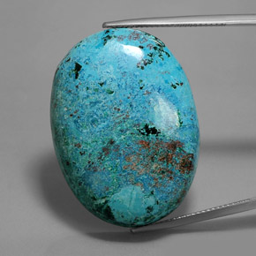 Azurite bleue naturelle coupe ovale, 48,69 ct, opaque