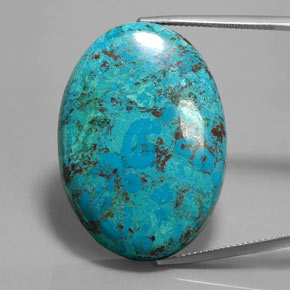 Azurite bleue naturelle coupe ovale, 44,49 ct, opaque