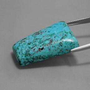 Azurite bleue naturelle baguette, 37,80 ct, opaque