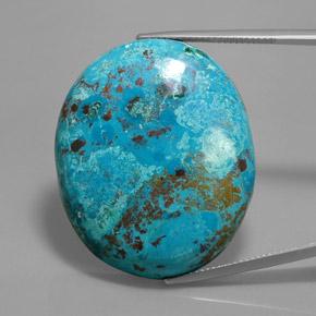 Azurite bleue naturelle coupe ovale, 56,83 ct, opaque
