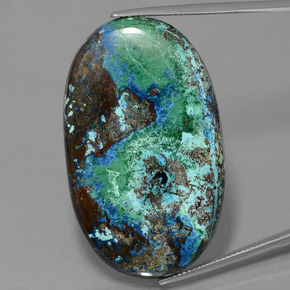 Azurite Bleu multicolore naturelle Coupe ovale, 58.74 ct, Opaque