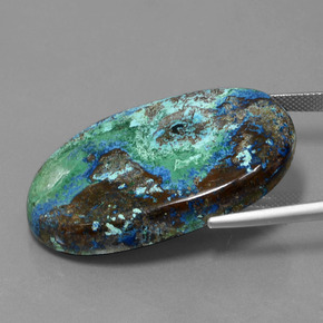 Azurite Bleu multicolore naturelle Coupe ovale, 58.74 ct, Opaque
