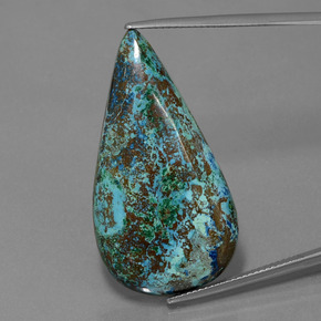 Azurite bleue naturelle en forme de poire, 26,58 ct, opaque