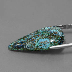 Azurite bleue naturelle en forme de poire, 26,58 ct, opaque