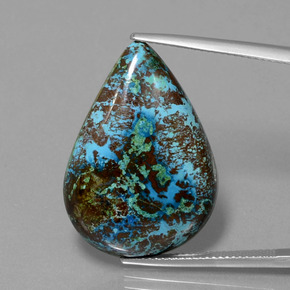 Azurite bleue naturelle en forme de poire, 22,72 ct, opaque