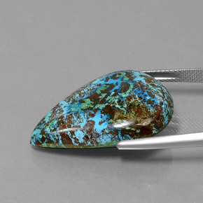 Azurite bleue naturelle en forme de poire, 22,72 ct, opaque