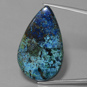 Azurite bleue naturelle en forme de poire, 40,30 ct, opaque