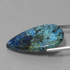 Azurite bleue naturelle en forme de poire, 40,30 ct, opaque