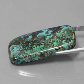 Azurite bleu multicolore naturelle coupe coussin, 76,94 ct, opaque