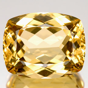 Béryl Jaune doré naturelle Coupe coussin, 7.10 ct, VVS