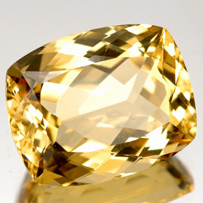 Béryl Jaune doré naturelle Coupe coussin, 7.10 ct, VVS
