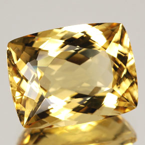 Béryl Jaune doré naturelle Coupe coussin, 6.89 ct, VVS