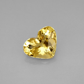 Béryl jaune naturelle forme de coeur, 1,52 ct, VVS
