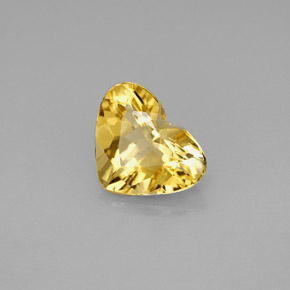 Béryl jaune naturelle forme de coeur, 1,52 ct, VVS