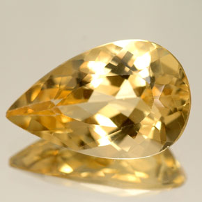 Béryl jaune naturelle en forme de poire, 5,50 ct, IF