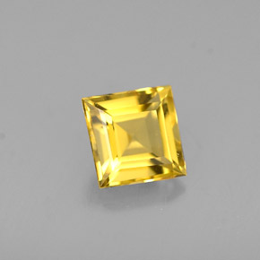 Béryl jaune naturelle carré, 0,55 ct, VVS