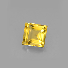 Béryl jaune naturelle carré, 0,55 ct, VVS