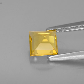 Béryl jaune naturelle carré, 0,55 ct, VVS