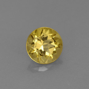 Béryl jaune naturelle coupe roude, 0,76 ct, VS