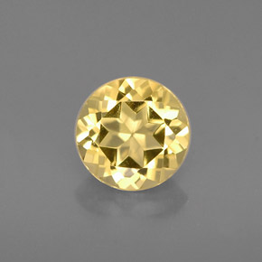 Béryl Jaune doré naturelle Coupe roude, 0.75 ct, VVS