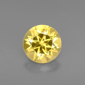 Béryl jaune naturelle coupe roude, 0,75 ct, VS-SI