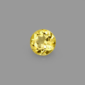 Béryl Jaune doré naturelle Coupe roude, 0.66 ct, VVS