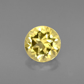 Béryl jaune naturelle coupe roude, 0,74 ct, VVS-VS