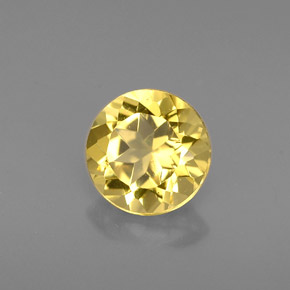 Béryl jaune naturelle coupe roude, 0,74 ct, VVS-VS