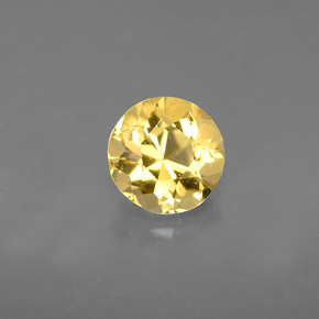 Béryl jaune naturelle coupe roude, 0,67 ct, VVS-VS