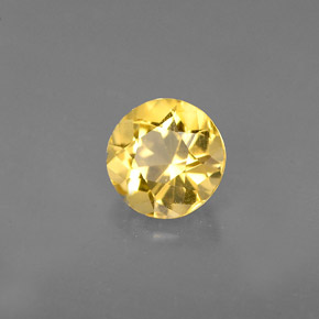 Béryl jaune naturelle coupe roude, 0,67 ct, VVS-VS