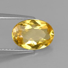 Béryl Jaune doré naturelle Coupe ovale, 1.91 ct, VVS-VS