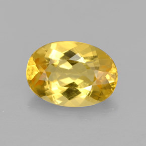 Béryl jaune naturelle coupe ovale, 2,03 ct, VVS-VS