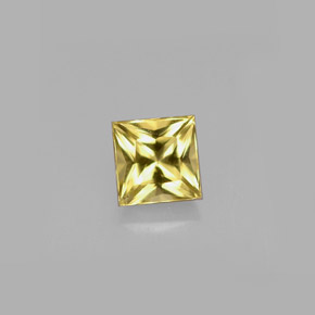Béryl jaune naturelle carré, 0,52 ct, VVS