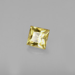 Béryl jaune naturelle carré, 0,52 ct, VVS