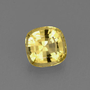 Béryl jaune naturelle coupe coussin, 0,74 ct, VVS-VS