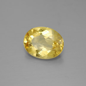 Béryl jaune naturelle coupe ovale, 1,51 ct, VVS-VS