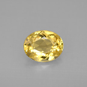 Béryl jaune naturelle coupe ovale, 1,70 ct, VVS