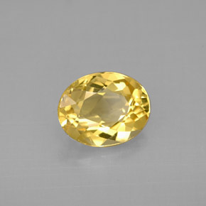 Béryl jaune naturelle coupe ovale, 1,70 ct, VVS