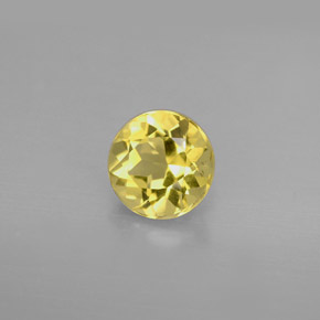 Béryl jaune naturelle coupe roude, 1,24 ct, VVS-VS