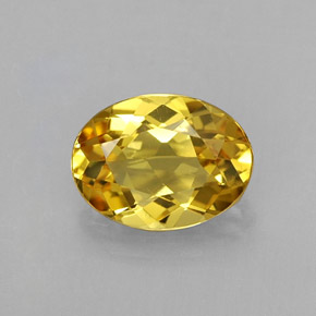 Béryl jaune naturelle coupe ovale, 0,96 ct, IF