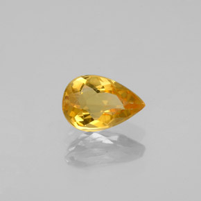 Béryl jaune naturelle en forme de poire, 0,60 ct, VS-SI