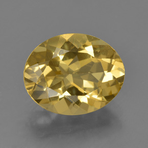 Béryl Jaune doré naturelle Coupe ovale, 3.20 ct, VS