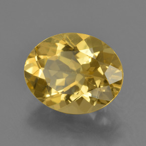 Béryl Jaune doré naturelle Coupe ovale, 3.20 ct, VS